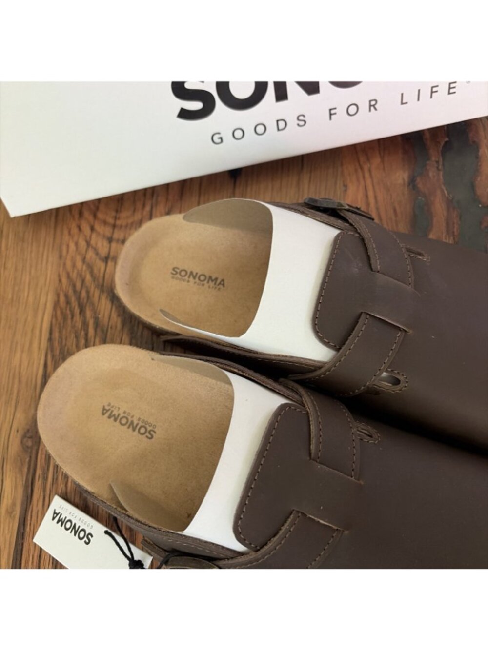 Sonoma New Brown Waterford Leather Slip On Clogs 9 - Picture 3 of 9